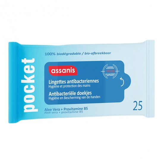 Assanis lingettes pocket désinfectantes x 25