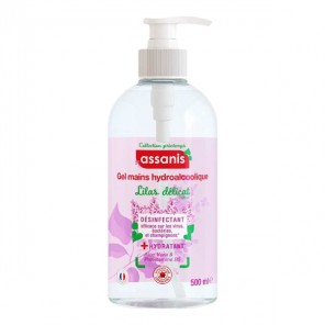 Assanis gel mains hydroalcoolique lilas délicat 500ml