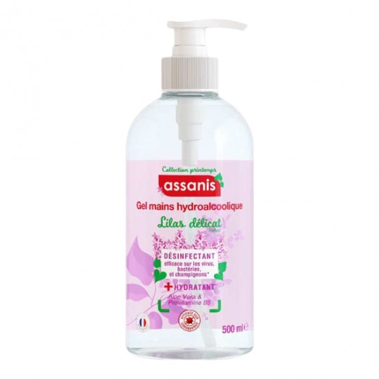 Assanis gel mains hydroalcoolique lilas délicat 500ml