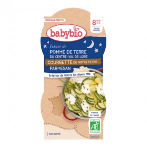 Babybio écrasé de pomme de terre, courgette & parmesan bols de 2x200g