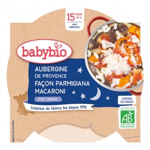 Babybio assiette aubergines façon parmigiana & macaroni origan 260g