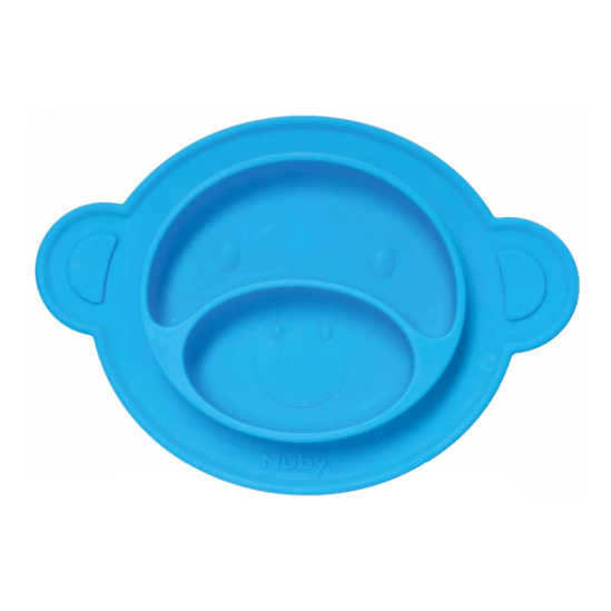 Nuby assiette anti-dérapante silicone forme singe