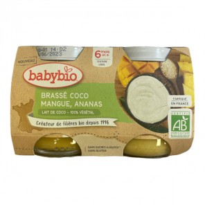 Babybio brassé coco, mangue, ananas dès 6mois 2x130gr