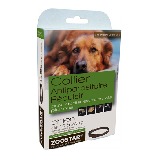 Zoostar collier antiparasitaire répulsif chien 10 à 25kg