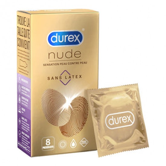 Durex nude sans latex sensation peau contre peau 8 préservatifs