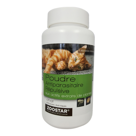 Zoostar poudre antiparasitaire répulsive chat 150g