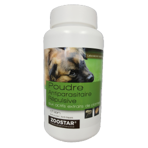 Zoostar poudre antiparasitaire répulsive chien 150g