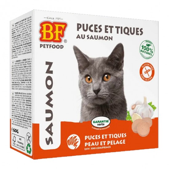 Biofood anti-puces et tiques au saumon chat 100 comprimés