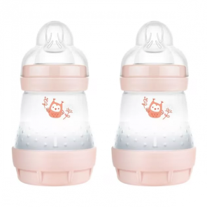Mam easy start biberon anti-colique débit 1 nature aqua lot de 2x160ml