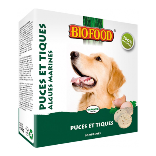 Biofood chien anti-puces aux algues marines 55 pièces