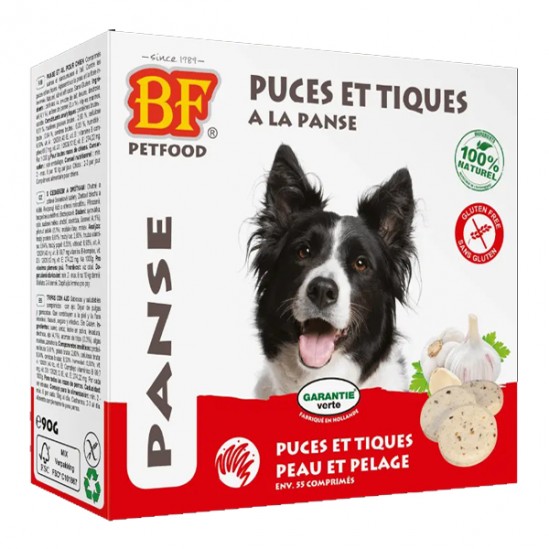 Biofood anti-puces et tiques à la panse chien 55 comprimes