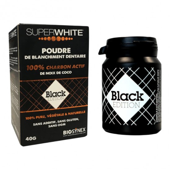 Superwhite black edition poudre au charbon actif pour les dents 40g