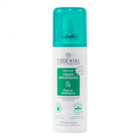 Codexial répulsif tiques moustiques peau et vêtements 75ml