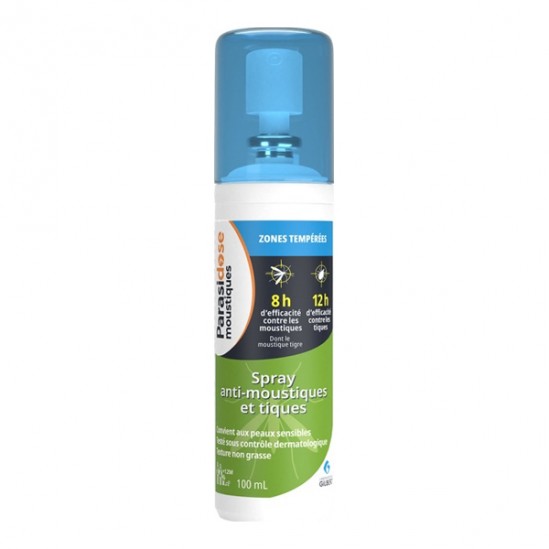 Parasidose zones tempérées spray anti-moustiques & tiques 100ml