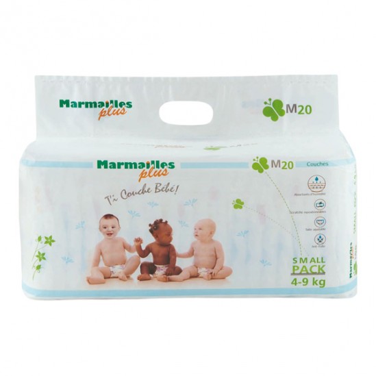 Marmailles plus couches bébé M de 4 à 9kg - 20 couches
