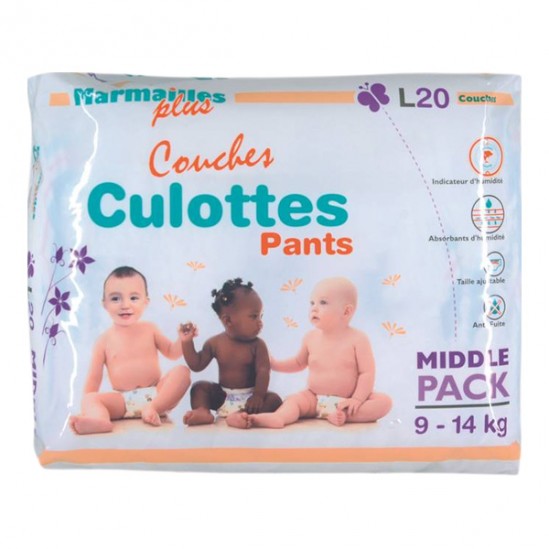 Marmailles plus couches culottes pants L de 9 à 14kg - 20 couches