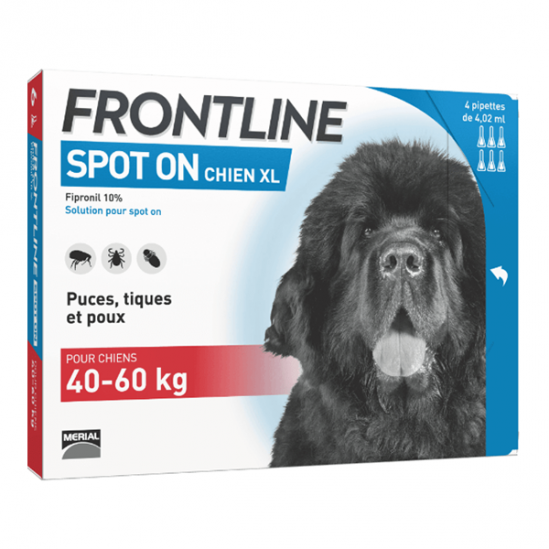 Frontline spot-on chien XL de 40-60kg 4 pipettes