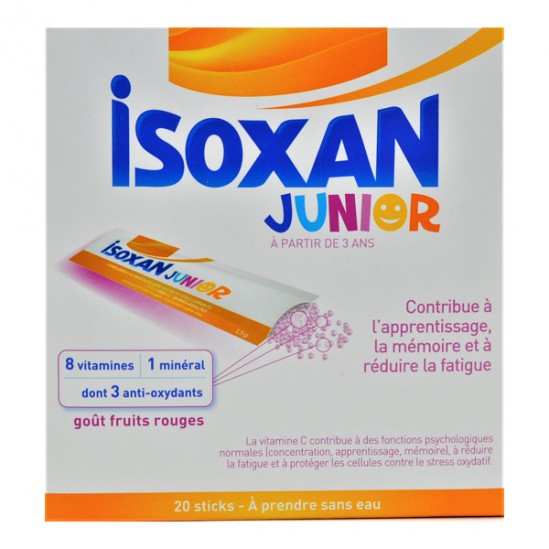 Isoxan junior goût fruits rouges 20 sticks