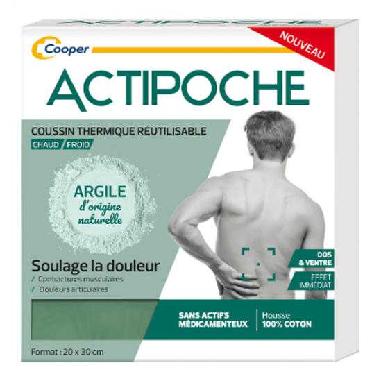 Cooper actipoche coussin thermique argile dos & ventre 20*30cm