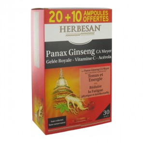 Herbesan ginseng + gelée royale 30 ampoules