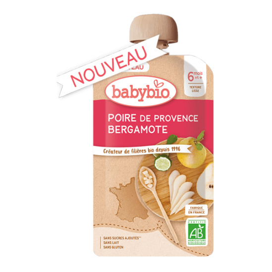 Babybio poire de Provence bergamote dès 6 mois gourde 120g