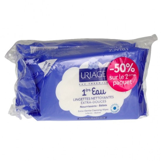 Uriage 1ère Eau lingettes nettoyantes extra-douces duo x25