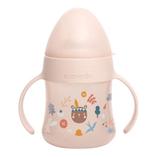 Suavinex biberon à anses rose +4 mois 150ml