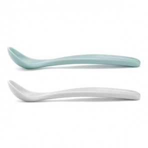 Suavinex lot de 2 cuillères enfants into the forest verte menthe & gris