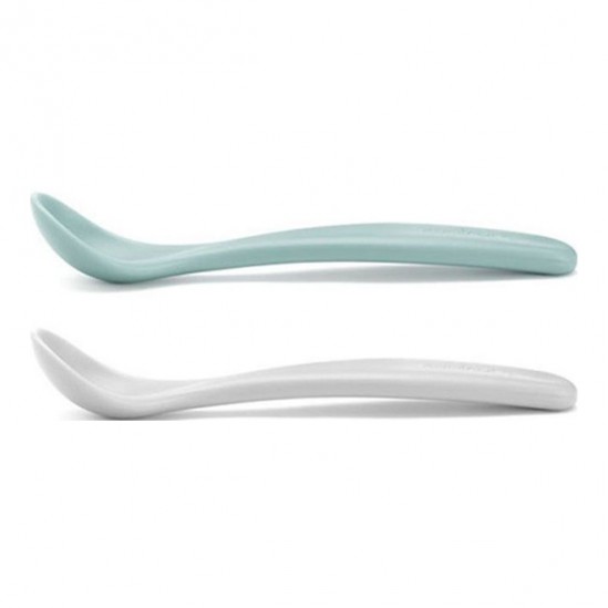 Suavinex lot de 2 cuillères enfants into the forest verte menthe & gris