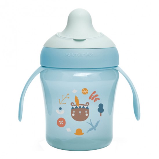 Suavinex tasse d’apprentissage à bec learning cup +6 mois bleu 200ml