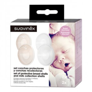 Suavinex coupelles recueil lait et coupelles protectrices lot de 2