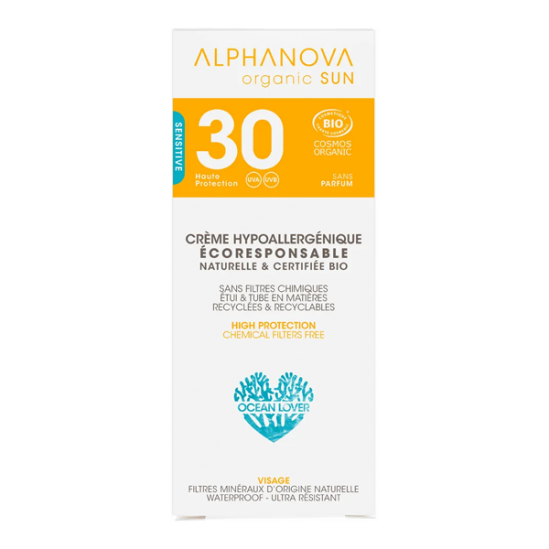 Alphanova organic sun crème hypoallergénique spf30 - 50g