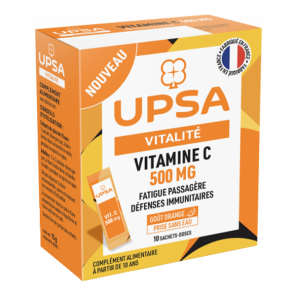 UPSA vitalité vitamine C 500mg orange 10 sachets-doses