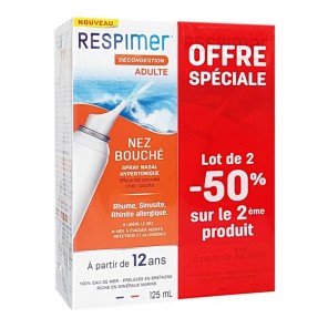 Respimer décongestion adulte spray nasal nez bouché lot de 2 x 125ml