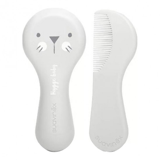 Suavinex set brosse et peigne blanc hygge