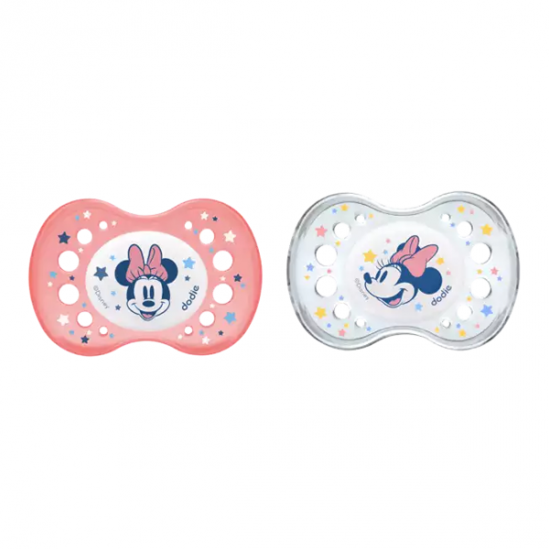 Dodie 2 Sucettes Anatomiques nuit Disney 18 Mois et + Minnie
