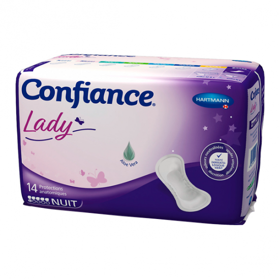 Paul Hartmann confiance lady protection anatomiques 6G nuit 14 sachets
