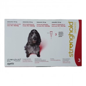Zoetis Stronghold 120 mg spot-on chiens 3 pipettes