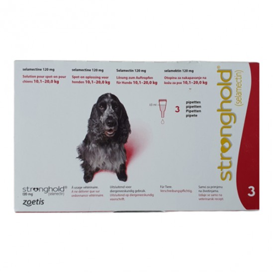 Zoetis Stronghold 120 mg spot-on chiens 3 pipettes