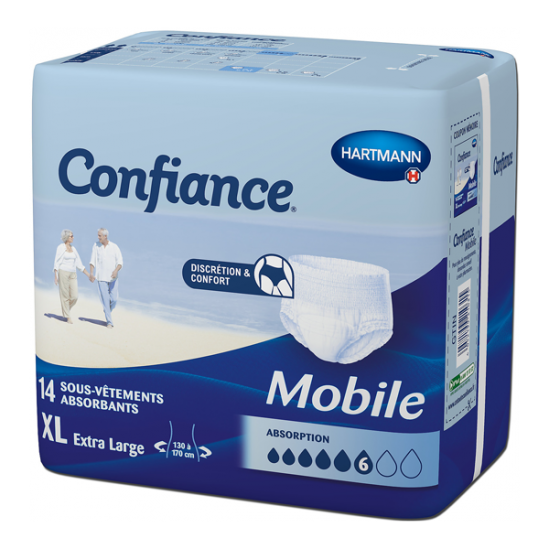 Paul Hartmann Confiance Mobile slip absorbant 6 gouttes XL 14 sachets