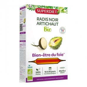 Superdiet Radis noir artichaut bio 20 ampoules 15ml