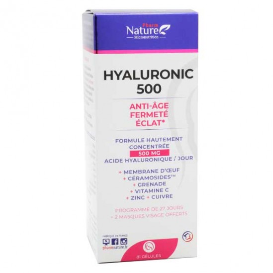 Pharm Nature Micronutrition Hyaluronic 500 - 81 gélules
