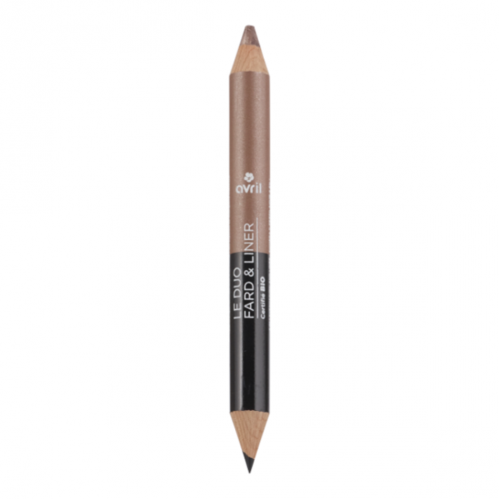 Avril Duo fard & liner bio noir charbon - taupe nacré