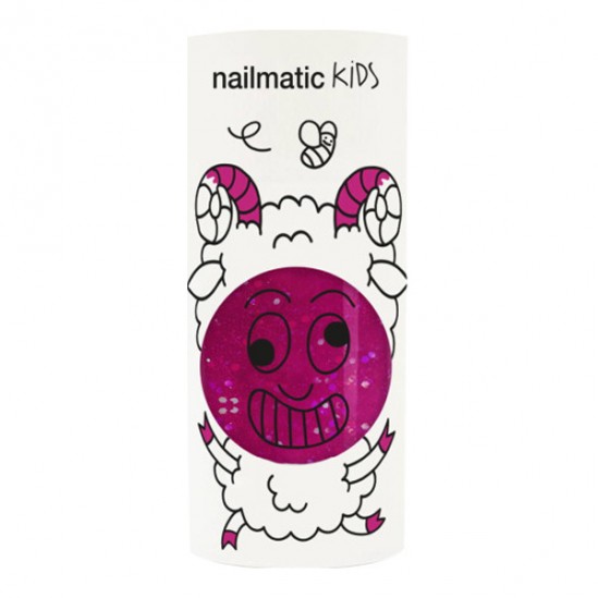 Nailmatic kids vernis eau sheepy framboise transparent paillettes 8ml