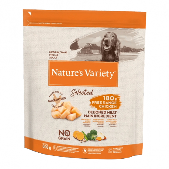 Nature´s Variety Selected medium maxi poulet croquettes pour chien adulte 600gr