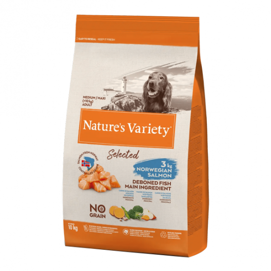 Nature´s Variety Selected medium maxi saumon pour chien adulte 2kg