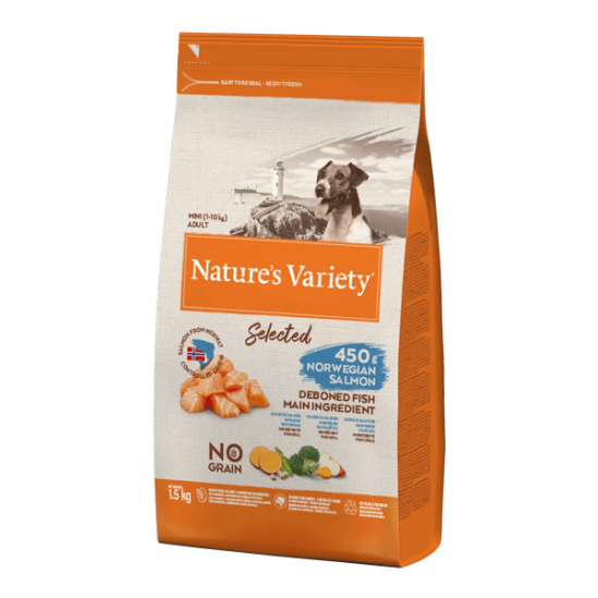 Nature´s Variety Selected mini salmon pour chien adulte 1,5kg