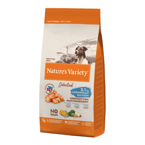 Nature´s Variety Selected mini salmon pour chien adulte 7kg