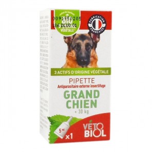 Vétobiol Pipette spot-on bio grand chien