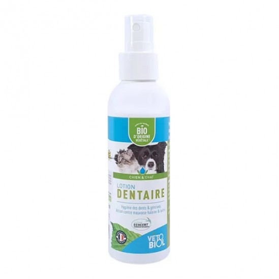 Vétobiol Lotion dentaire bio chien & chat 125ml